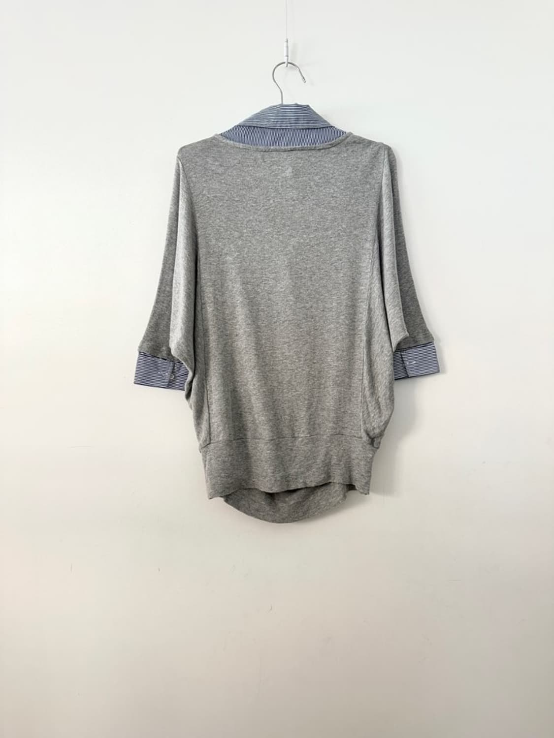 Stripe drape top / grey 상품이미지3