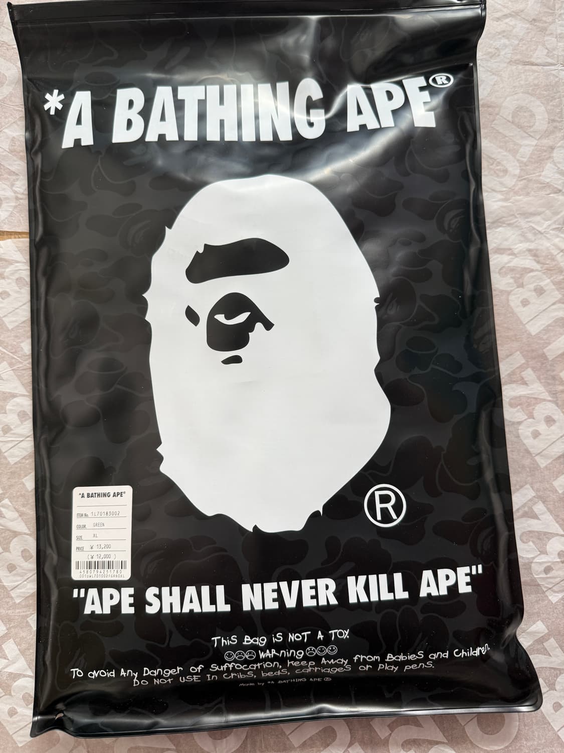 베이프 25fw 1st 카모 써멀 긴팔 티셔츠 그린 XL 상품이미지7