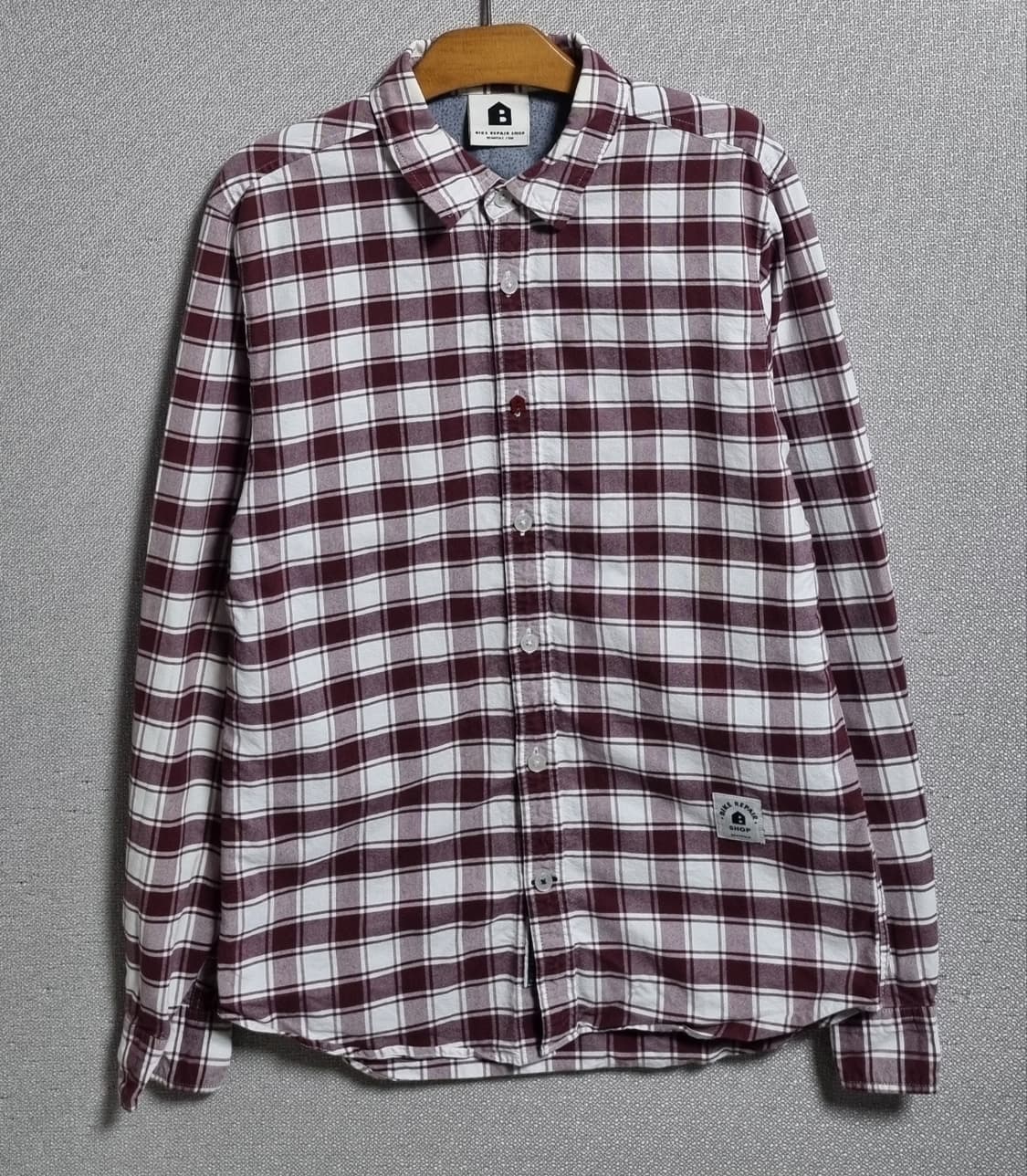 실측 S (55) 빈폴 체크셔츠 상품이미지1