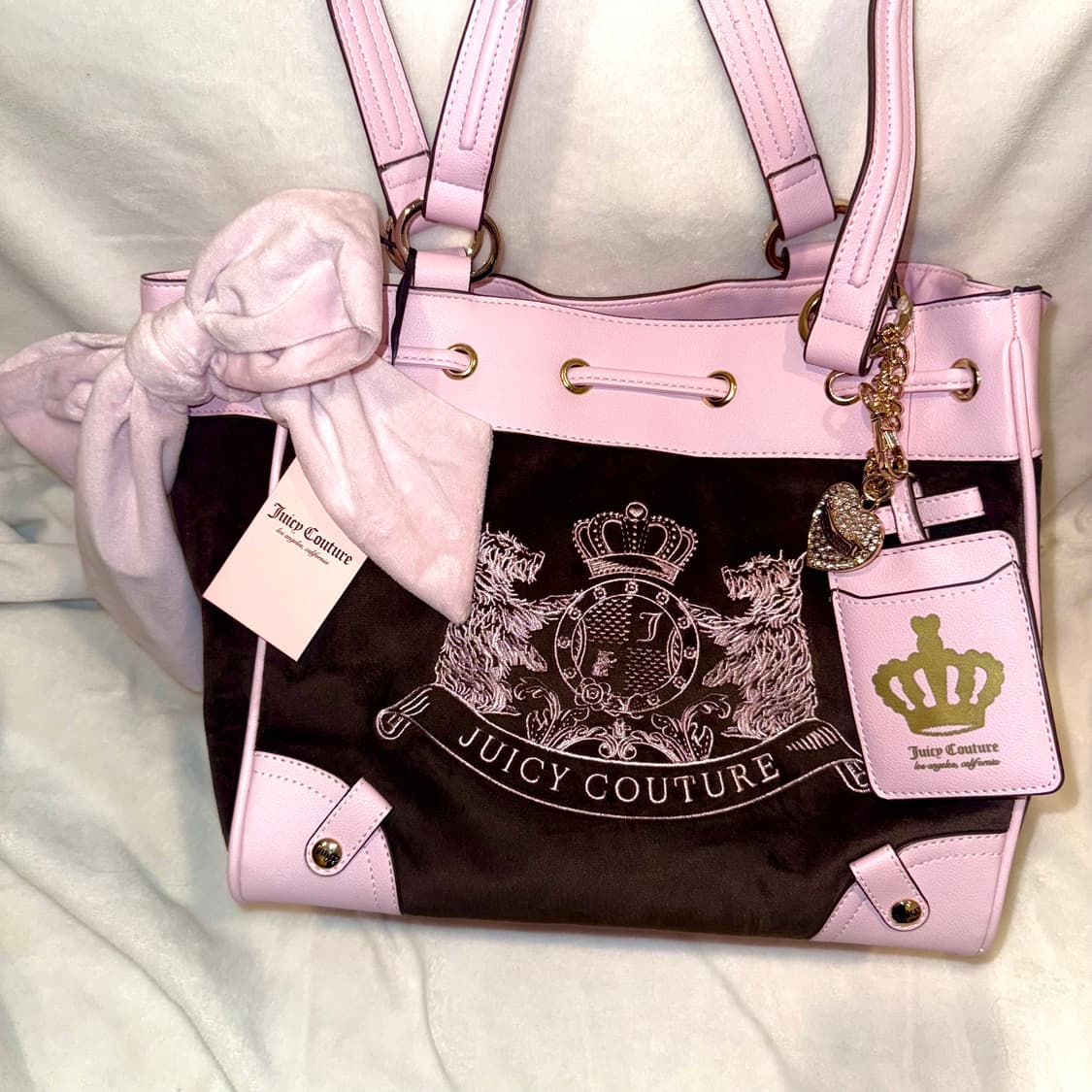 쥬시꾸뛰르 스코티독 데이드리머 토트백 빈티지 갸루 가방 벨벳 핑크 베메클 상품이미지1