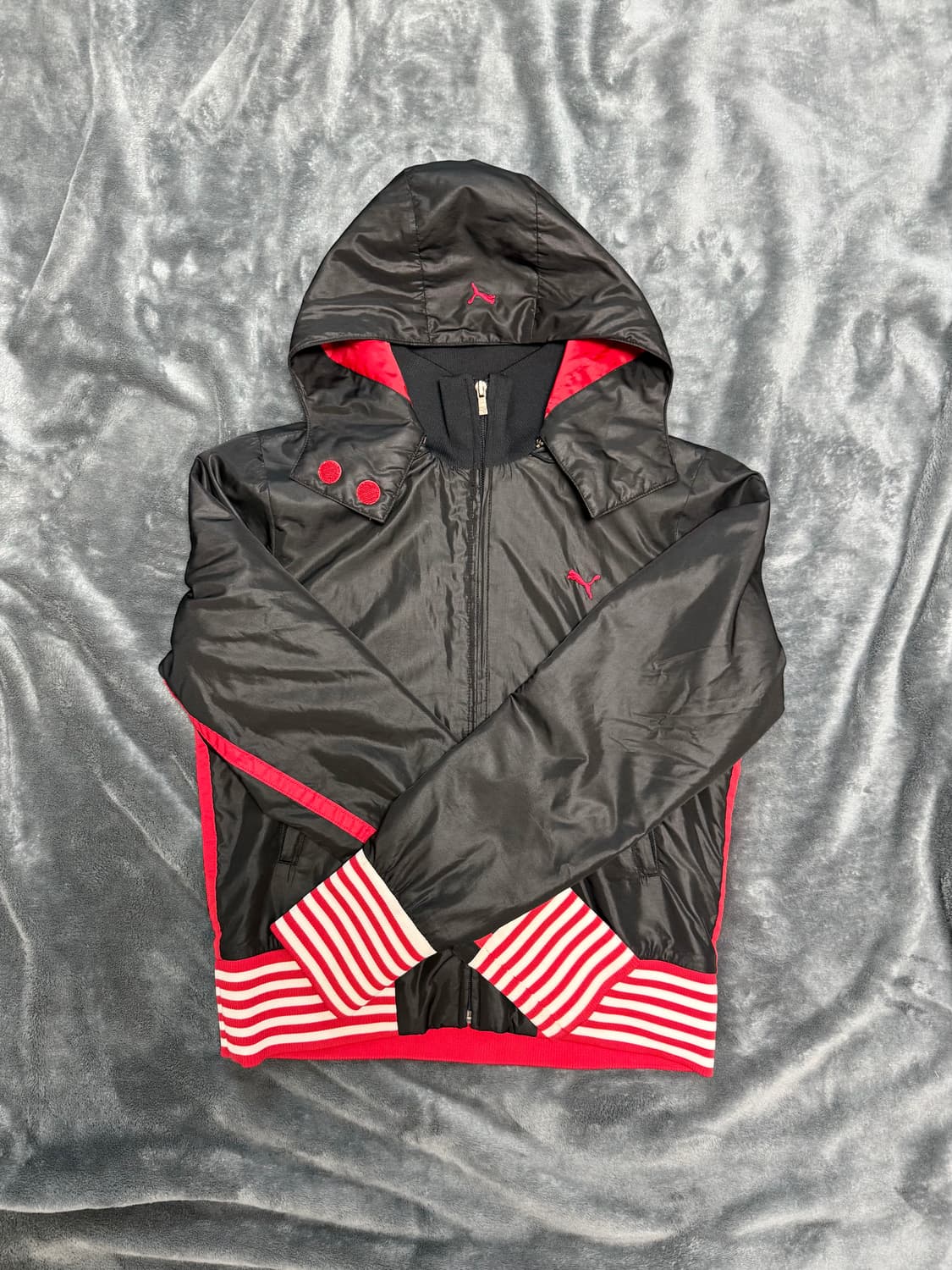 [PUMA] 푸마 빈티지 퀼팅 스트라이프 후드 자켓 (L) 상품이미지1