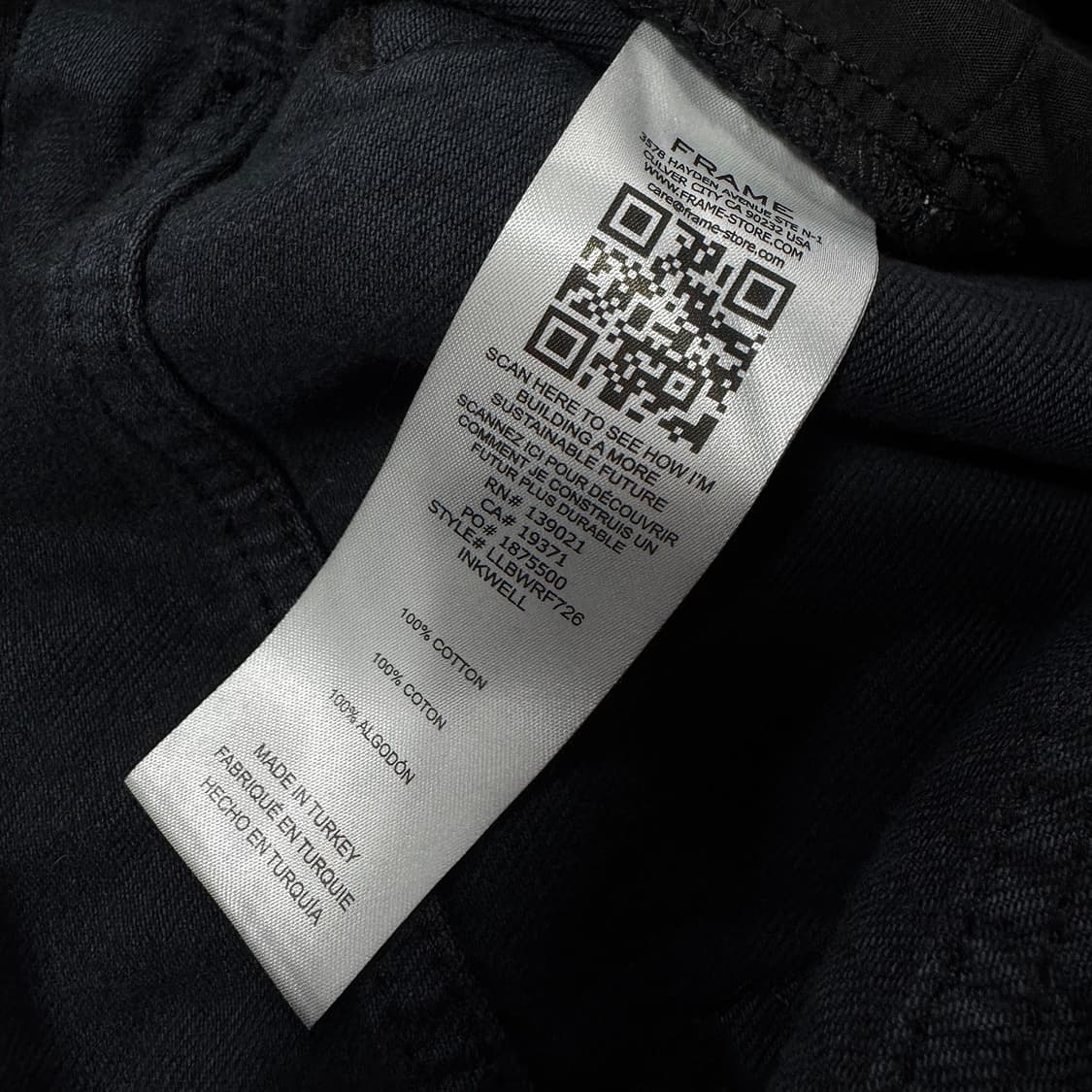 프레임데님 와이드 블랙 데님 진 상품이미지3