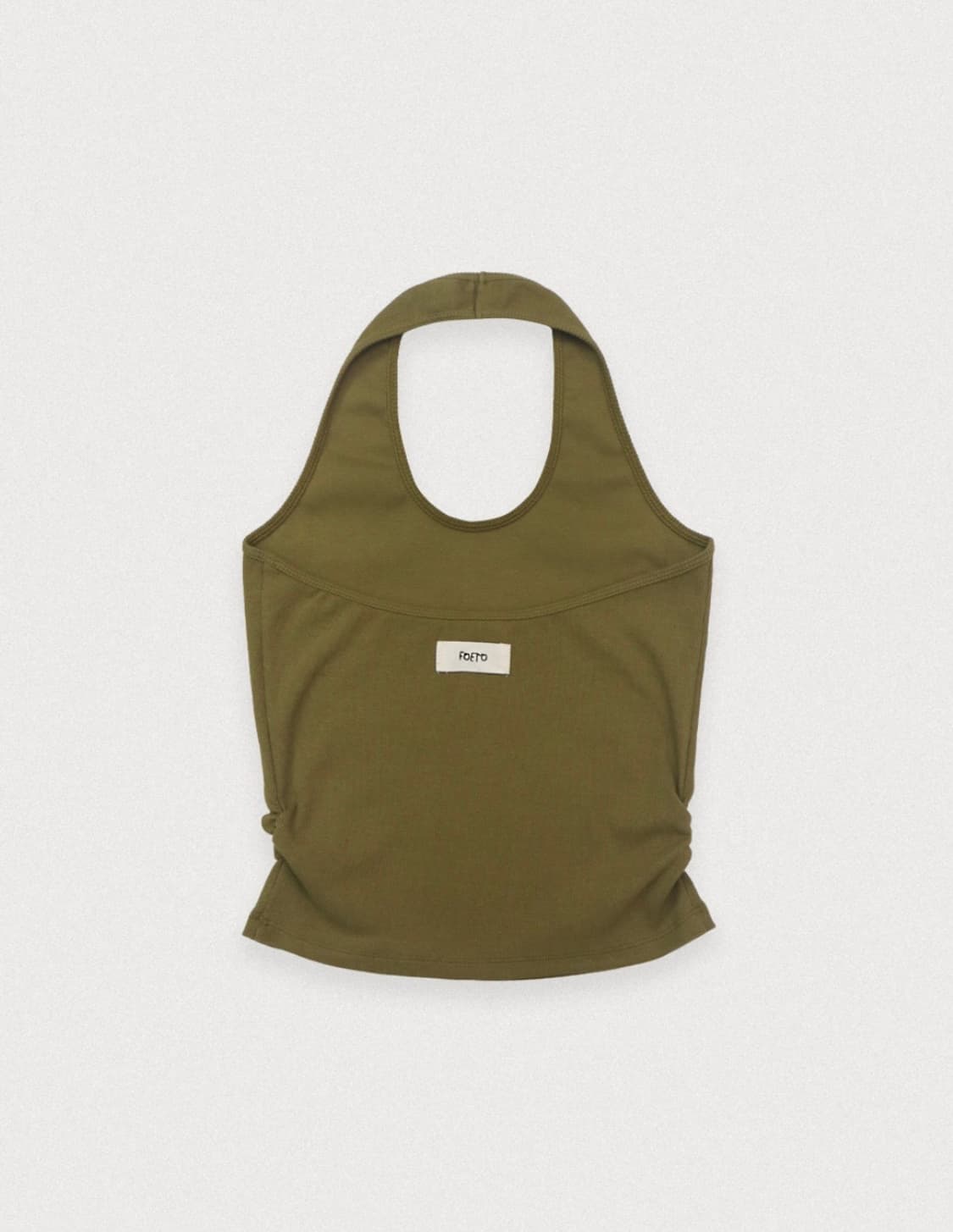 (미착용새상품) foeto 포에토 홀터넥 슬리브리스탑 올리브 상품이미지2