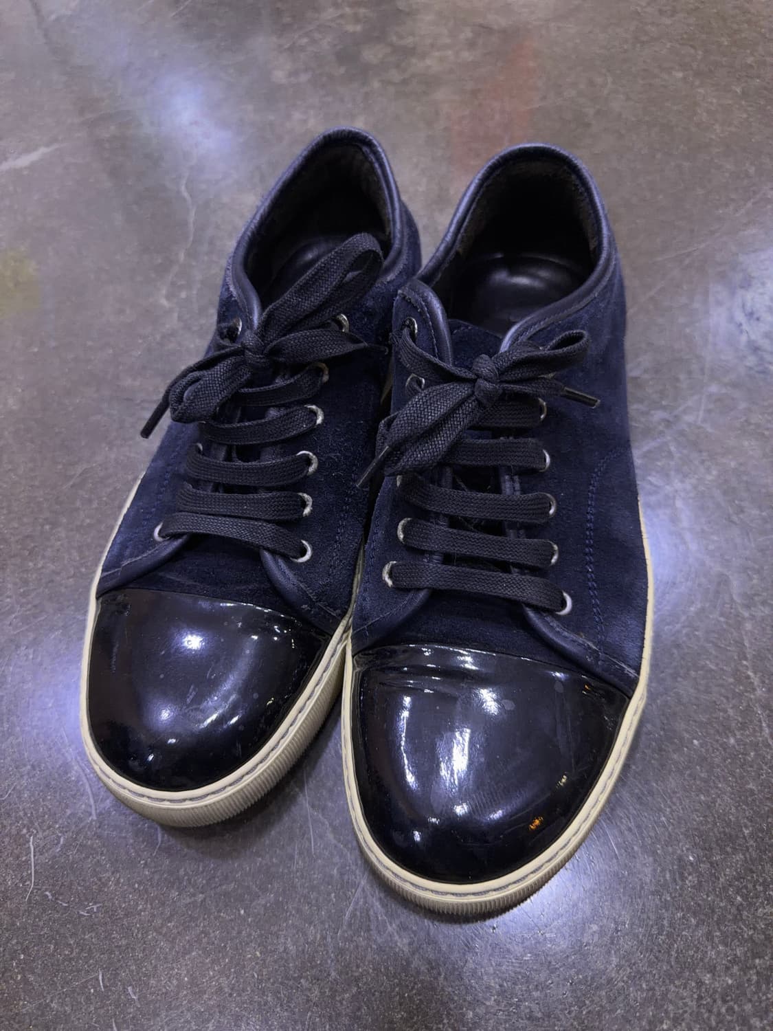 랑방 벨루어 스웨이드 스니커즈 네이비 블랙 6 사이즈 250 상품이미지2