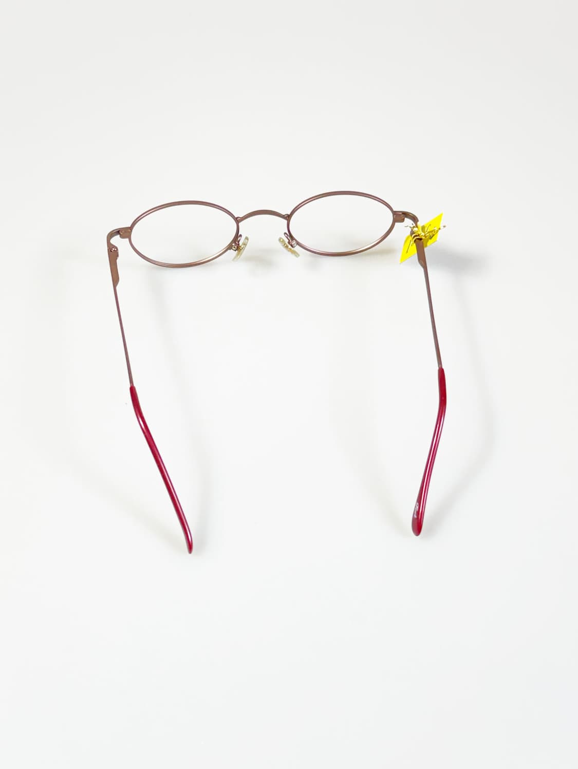 90s FEEL 로즈 브라운 슬림 오벌 메탈 빈티지 안경 상품이미지5