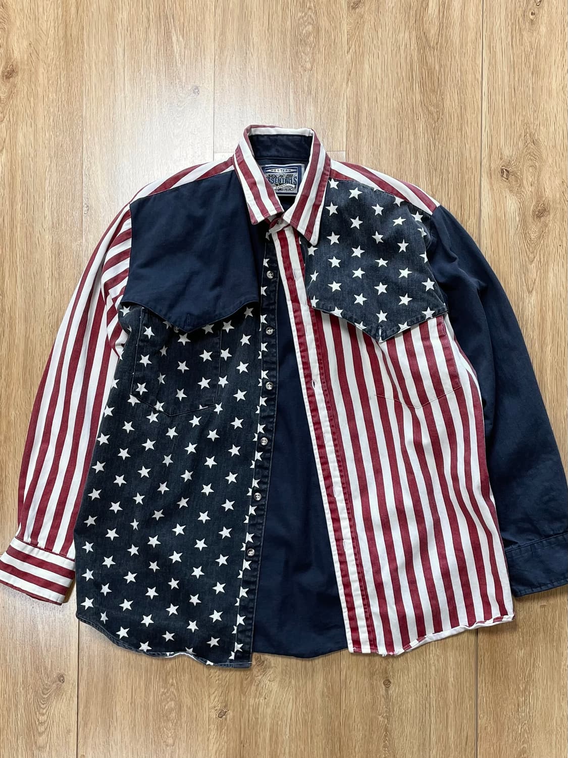 90s Made USA 성조기 헤비 코튼 빈티지 셔츠 상품이미지1