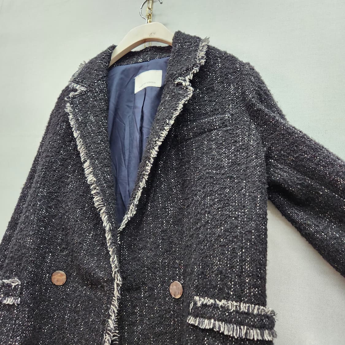 VOV 보브 블랙 트위드 블레이저 오픈 자켓 55(M) 상품이미지4
