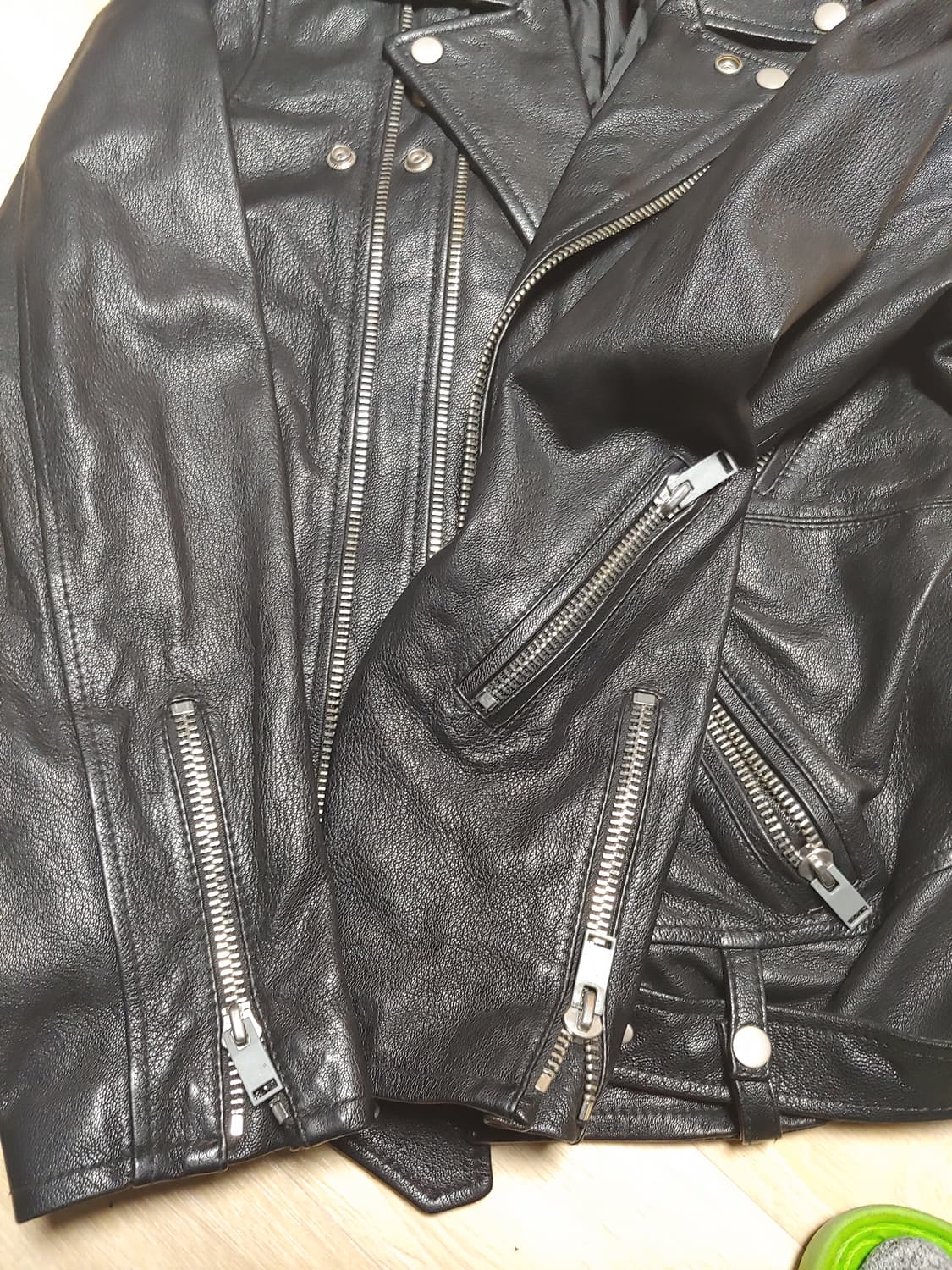 더블지퍼 염소가죽 라이더 자켓 L 상품이미지3