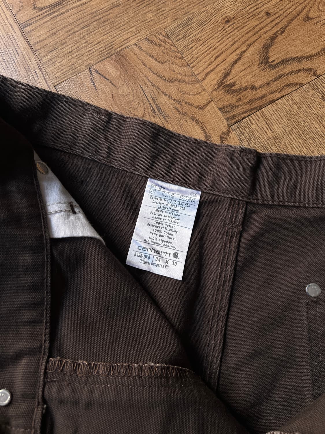 [34]칼하트 USA 다크브라운 더블니 워크팬츠 상품이미지4