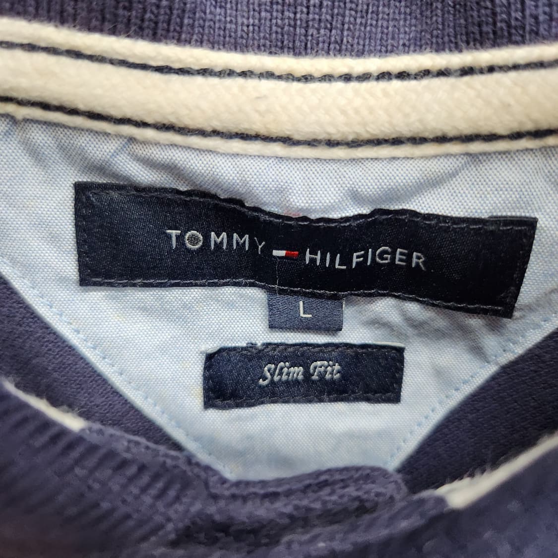 타미힐피거 로고자수 스트라이프 반팔카라 L(L) 상품이미지5