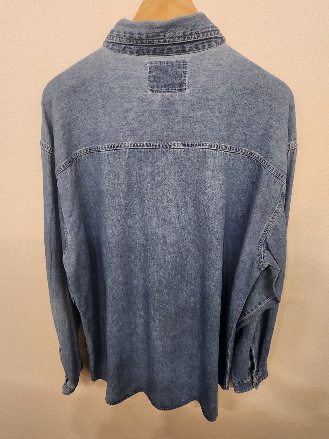 ((미국 빈티지))고양이🐱자수 데님 긴팔 청남방 상품이미지2