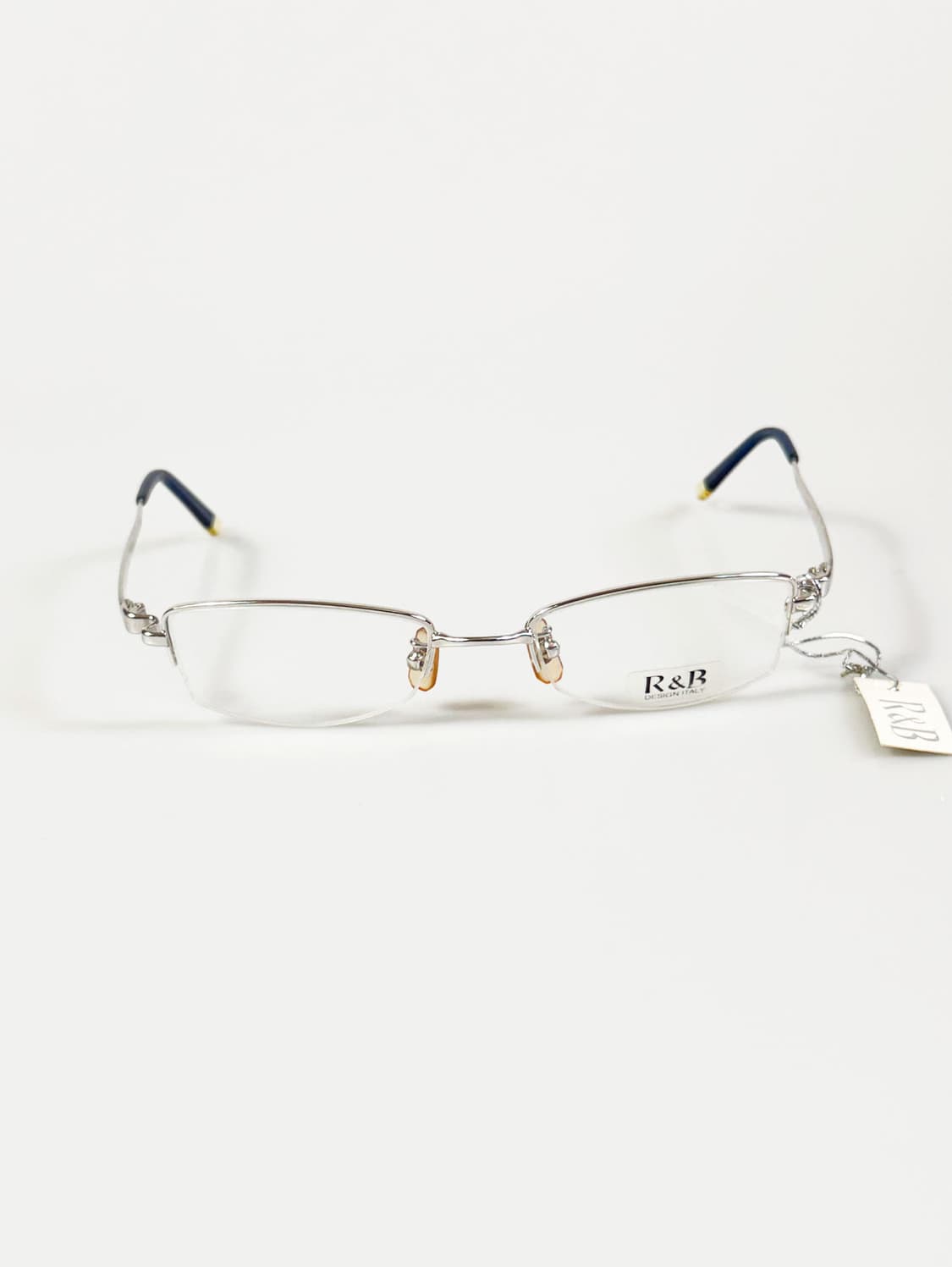 R&B EYEWEAR 실버 반무테 스퀘어 메탈 빈티지 안경 상품이미지1