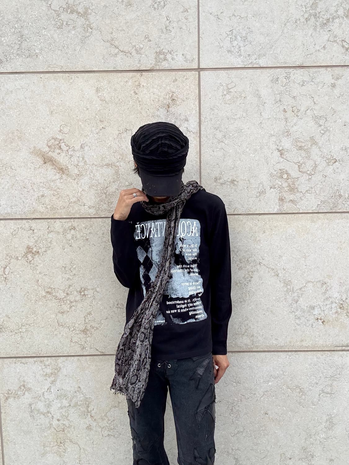 “Vintage” 00’s Style Print Black Sleeve 상품이미지2
