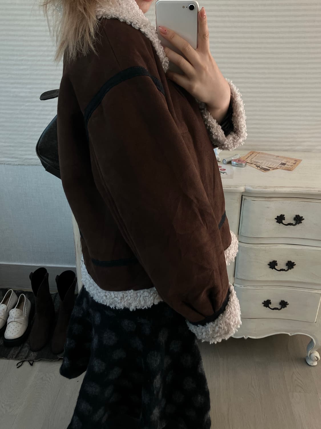 jpn vintage 브라운 무스탕 점퍼 상품이미지3