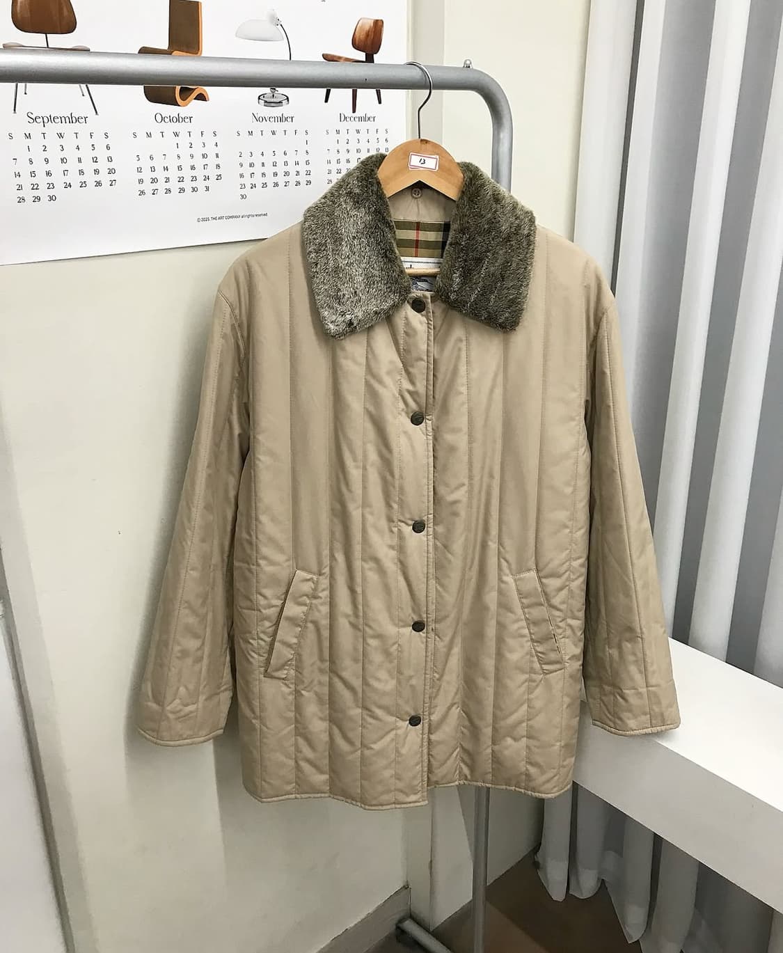 버버리 퍼 누빔 패딩 자켓 상품이미지1