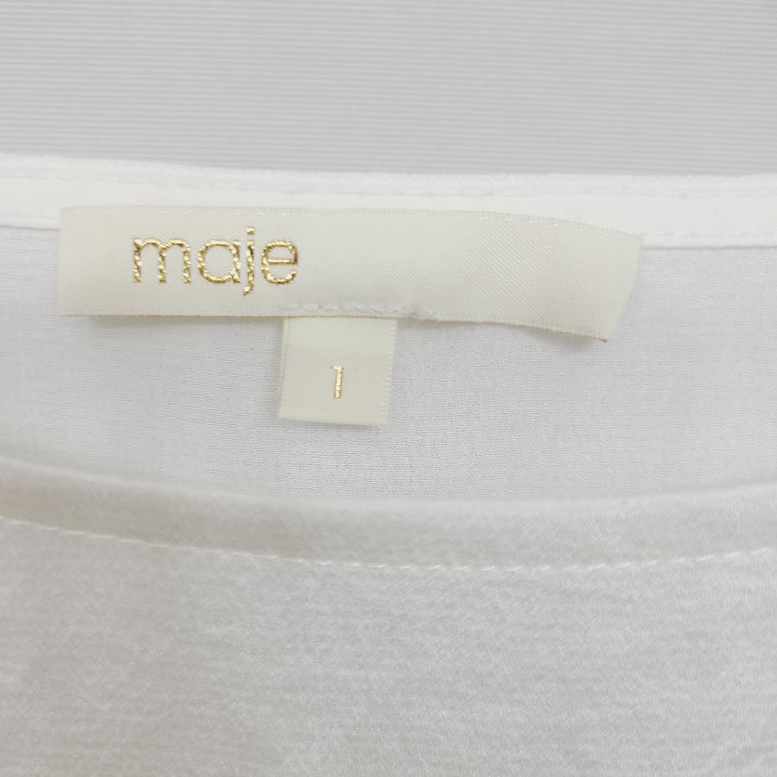 마쥬(Maje) 화이트 러플 소매 블라우스 탑 (사이즈 1) 상품이미지6