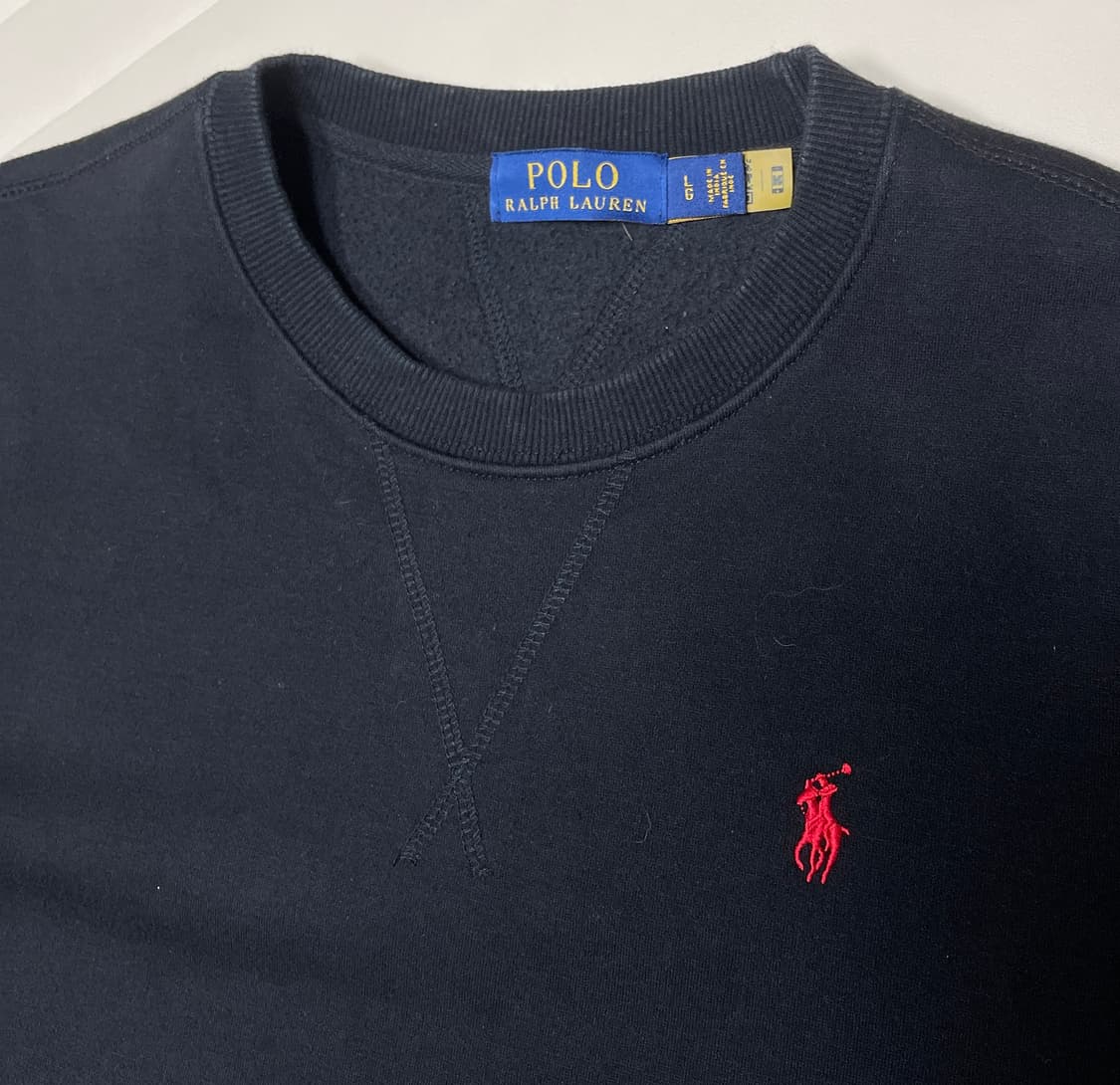 폴로 랄프로렌 신형 QR 레드포니 플리스 블랙 맨투맨 상품이미지3