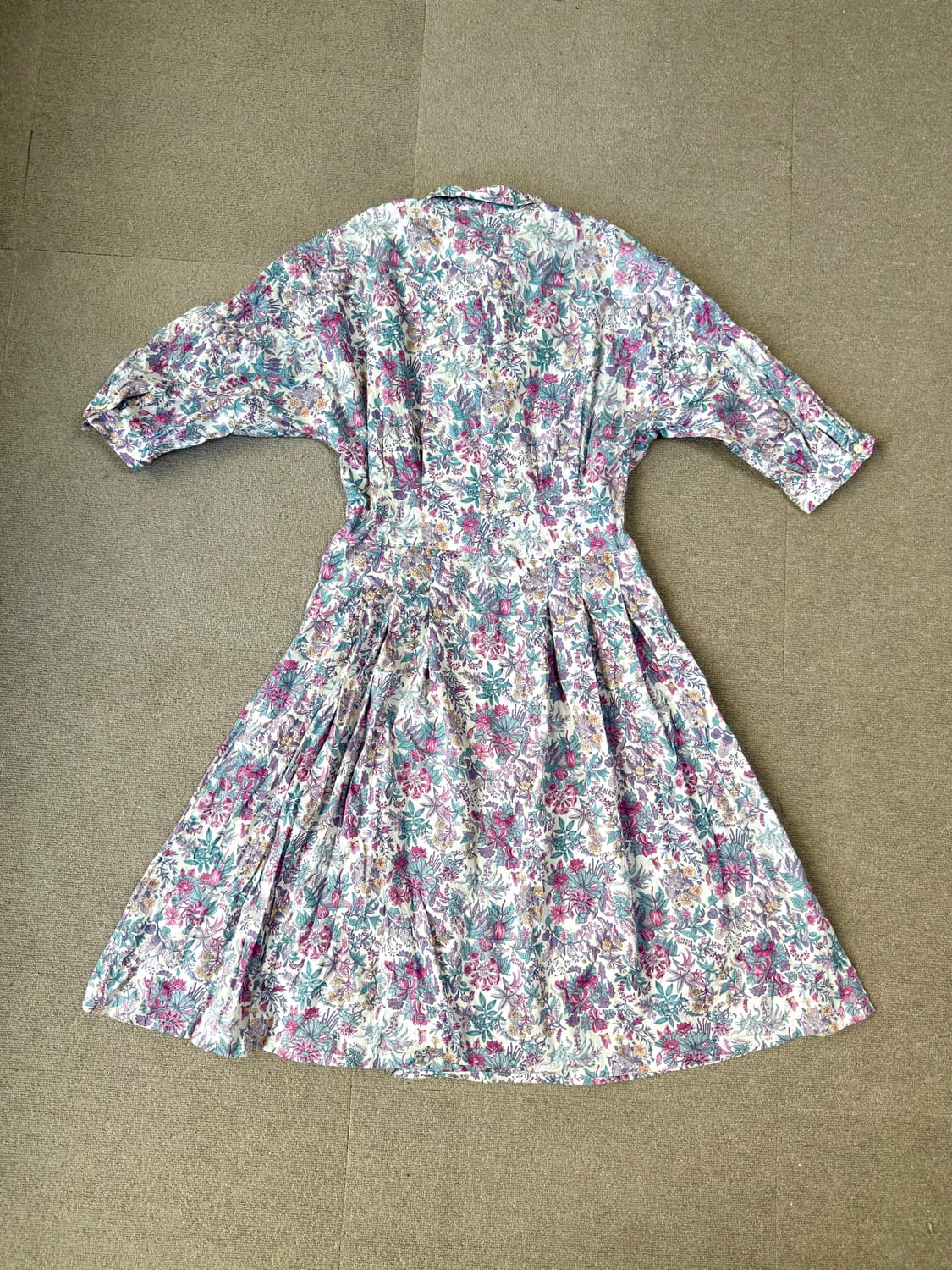 빈티지 플로럴 셔츠 원피스 / 레트로 코튼 원피스 상품이미지7