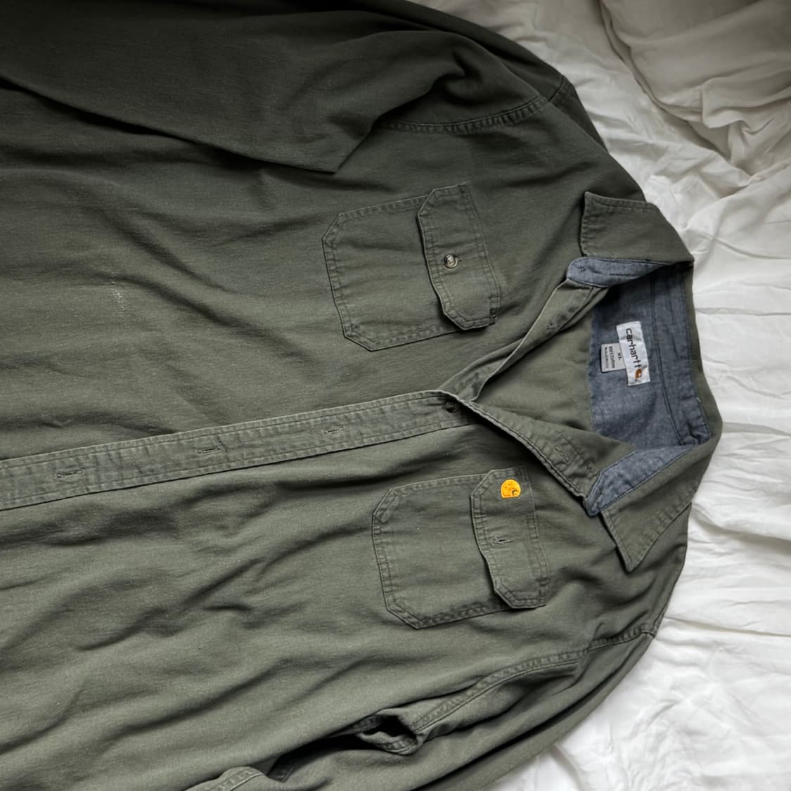 Carhartt 칼하트 데님포인트 카키 XL 셔츠 황금사이즈 상품이미지2