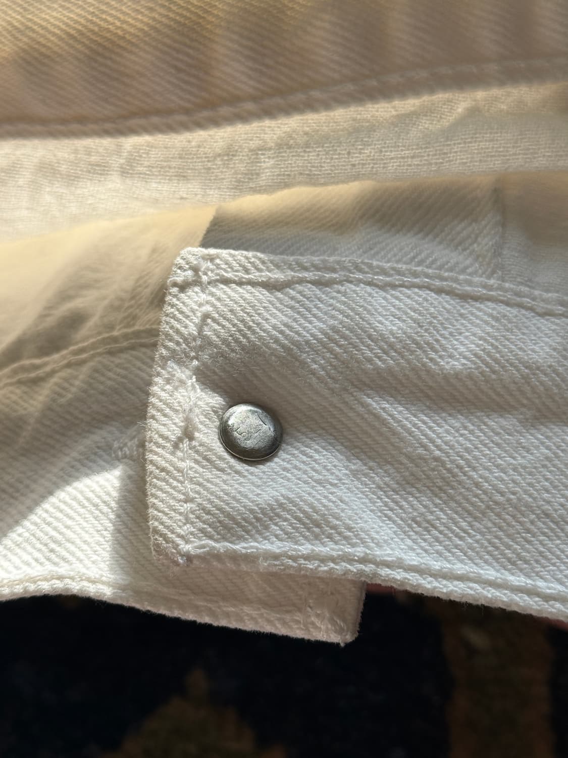 90s USA 리바이스 70507-0251 화이트 코튼트윌 트러커 자켓 상품이미지9