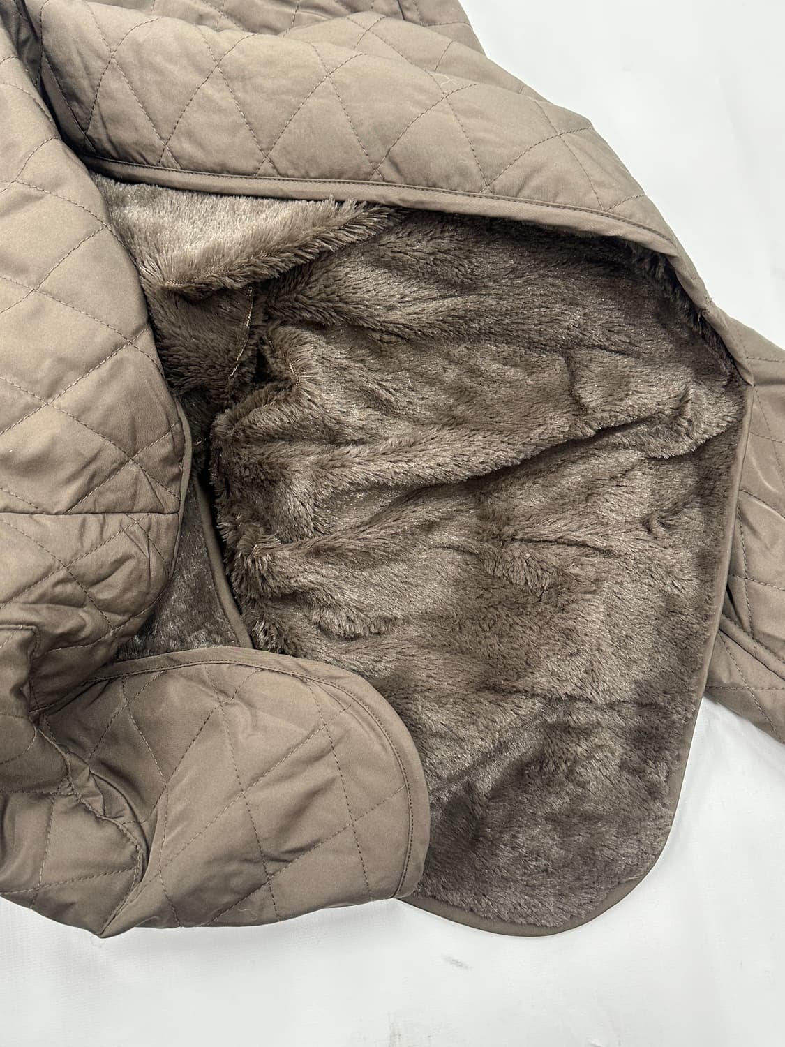 그런지 브라운 누빔 퍼 안감 러블리 아방핏 아우터 히피 에스닉 아메카지 상품이미지9