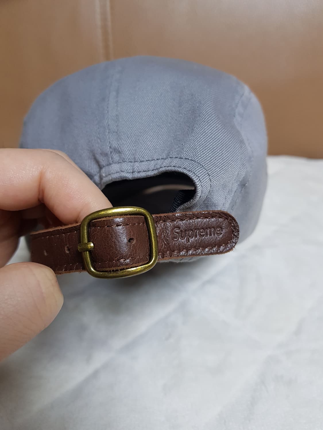 슈프림 워시드 치노 트윌 캠프캡 모자 볼캡 그레이 22SS 상품이미지5