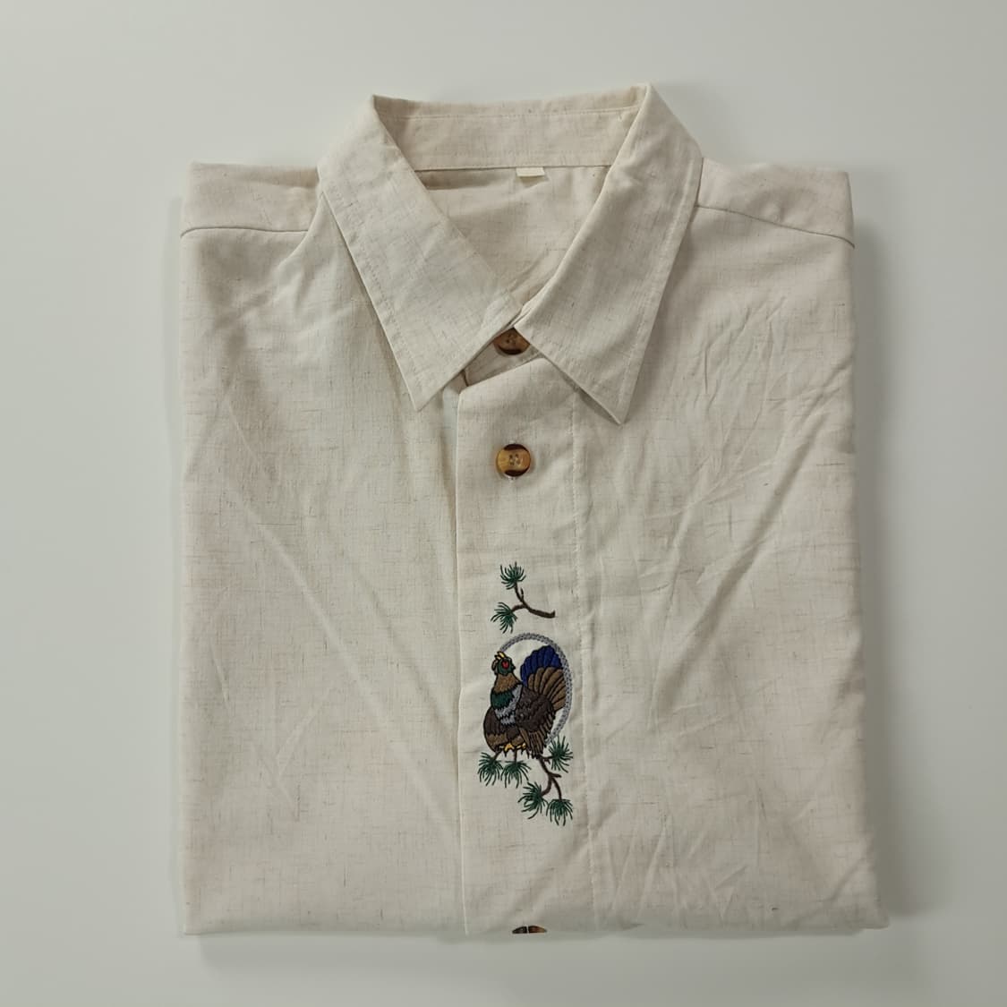 CK648 XL 90s 독일판 바바리안 린넨 비스코스 반팔 셔츠 남방 상품이미지7
