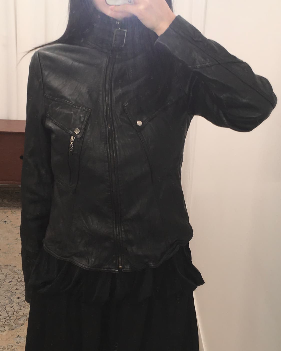 블랙 램스킨 가죽자켓 상품이미지7