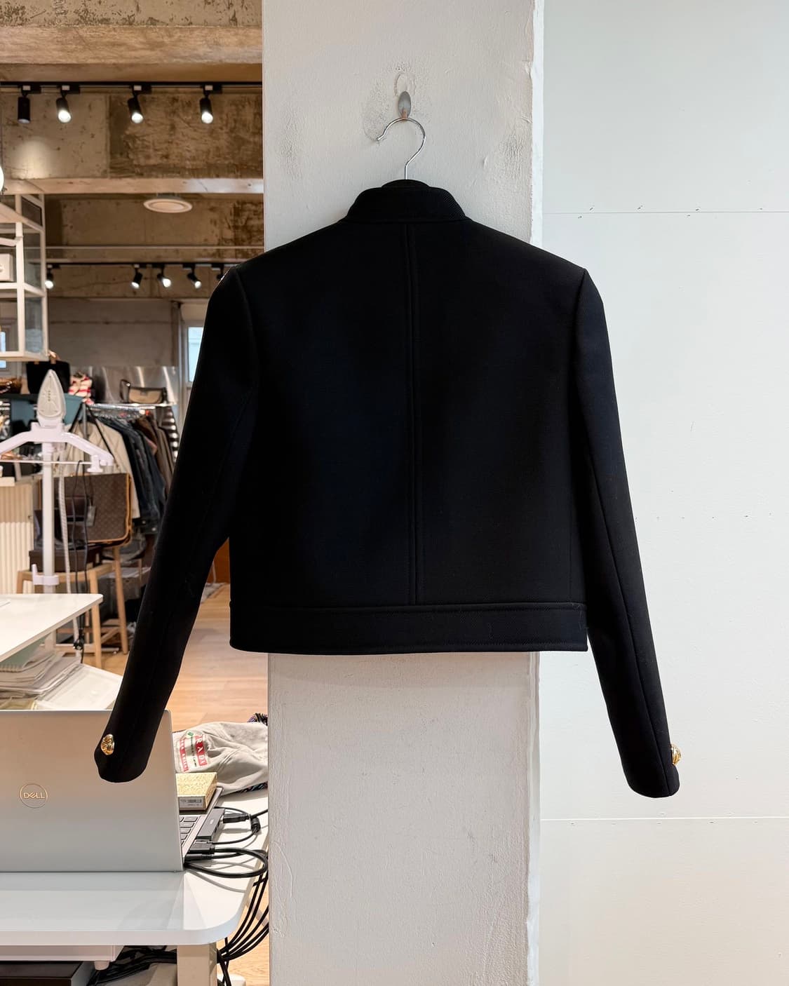 셀린느 블랙 더블 페이스 울 트리코틴 베르누이 자켓 상품이미지7