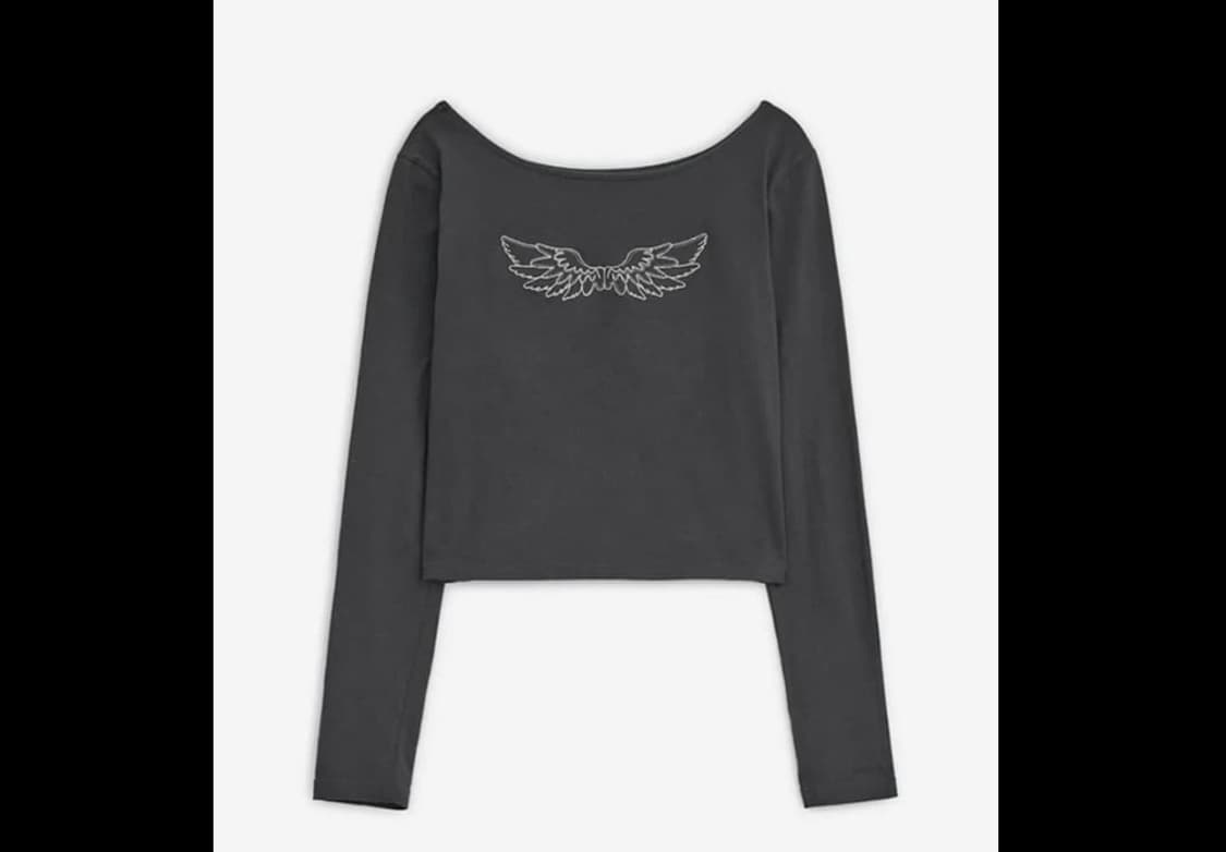 허그유어스킨 엔젤 윙 탑 차콜 상품이미지1