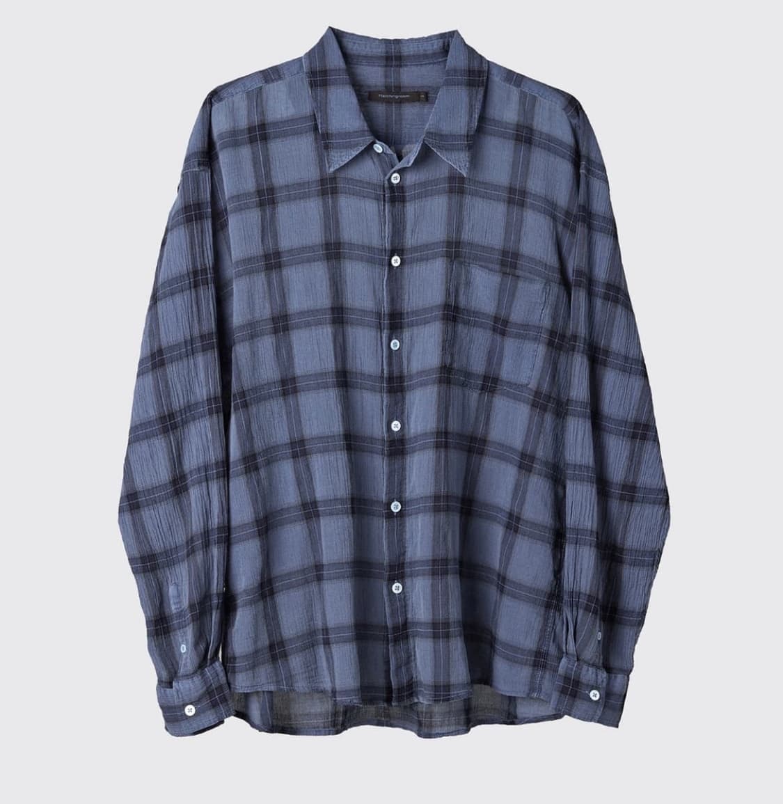 (교환)Classic Shirt Over Dyed Check Blue 상품이미지1