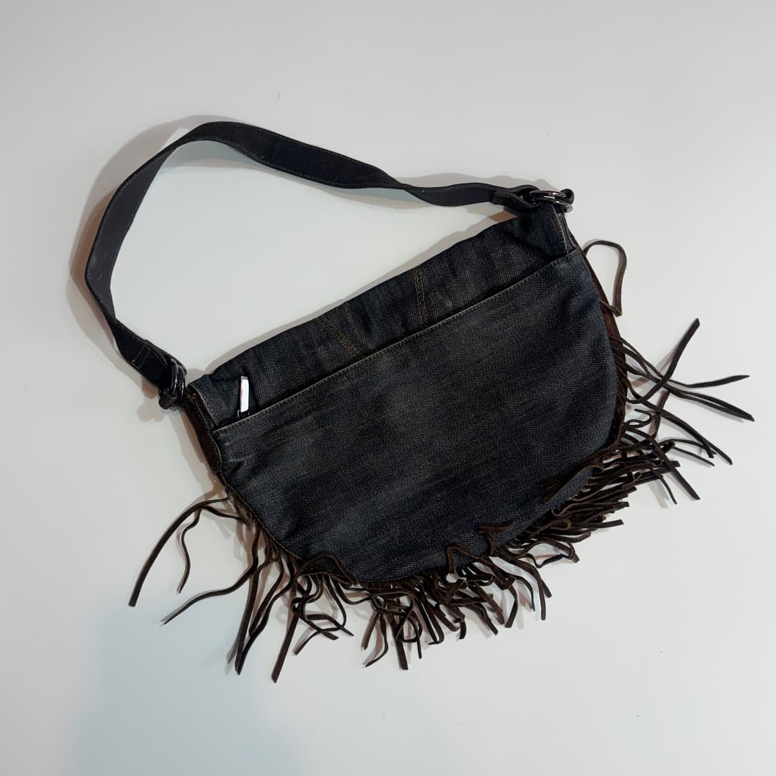 빈티지 데님 프링지 숄더백 상품이미지1