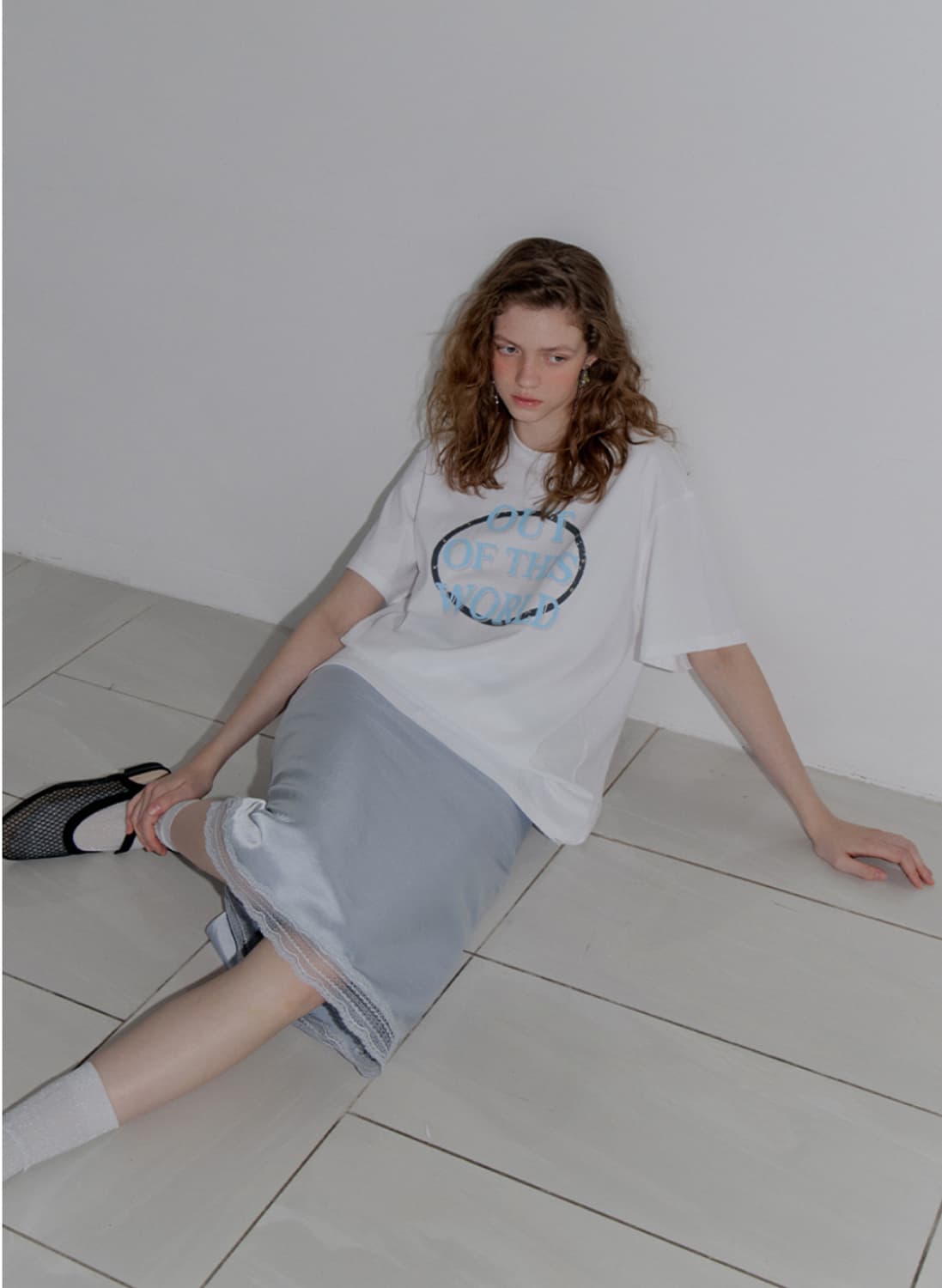 어센티 레이스 새틴 스커트 상품이미지1