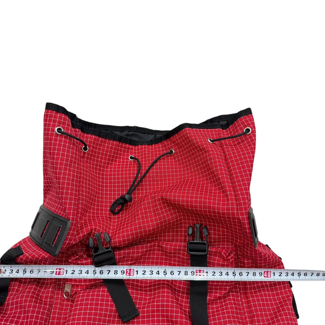 09FW 슈프림 드로우스트링 복조리 백팩 가방 체크 레드 상품이미지6