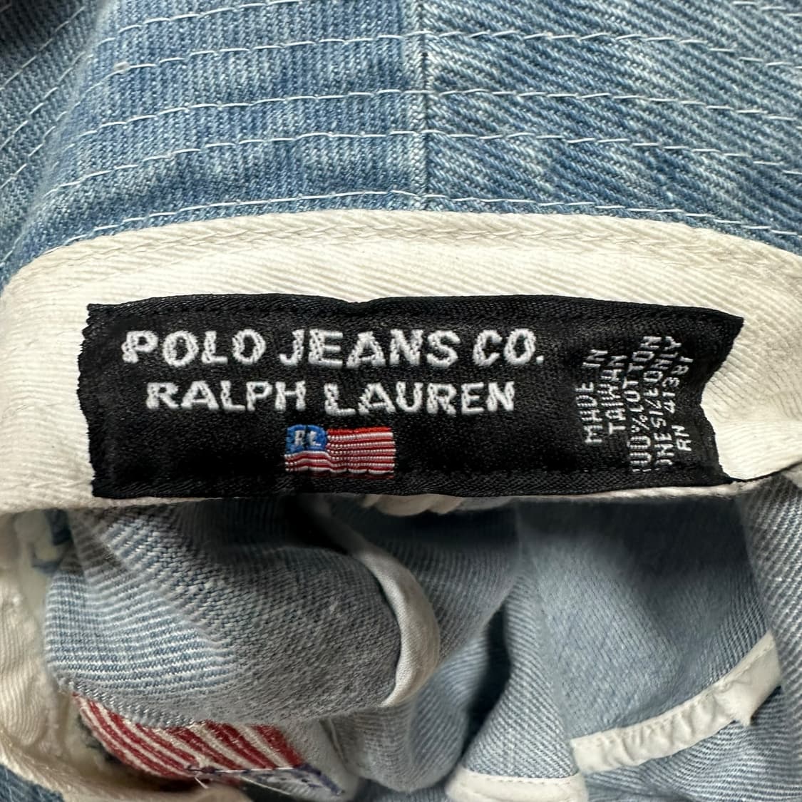 ✨ (바배) 폴로 랄프로렌 진스 USA 성조기 데님 벙거지 버킷햇 상품이미지5