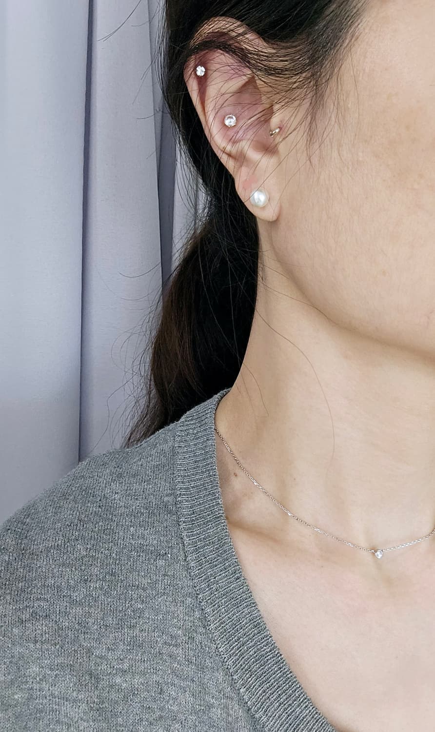 [새상품급] 넘버링 진주 귀걸이 #9100 (6mm/925실버) 상품이미지6