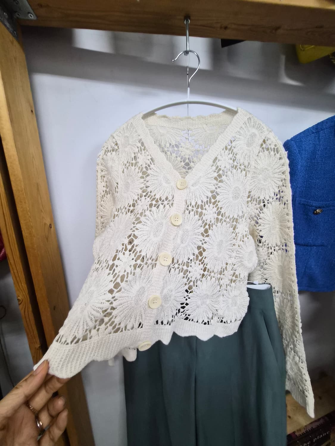 에스닉 자수  크로셰 가디건. 세컨플로어 춘하팬츠 상품이미지3