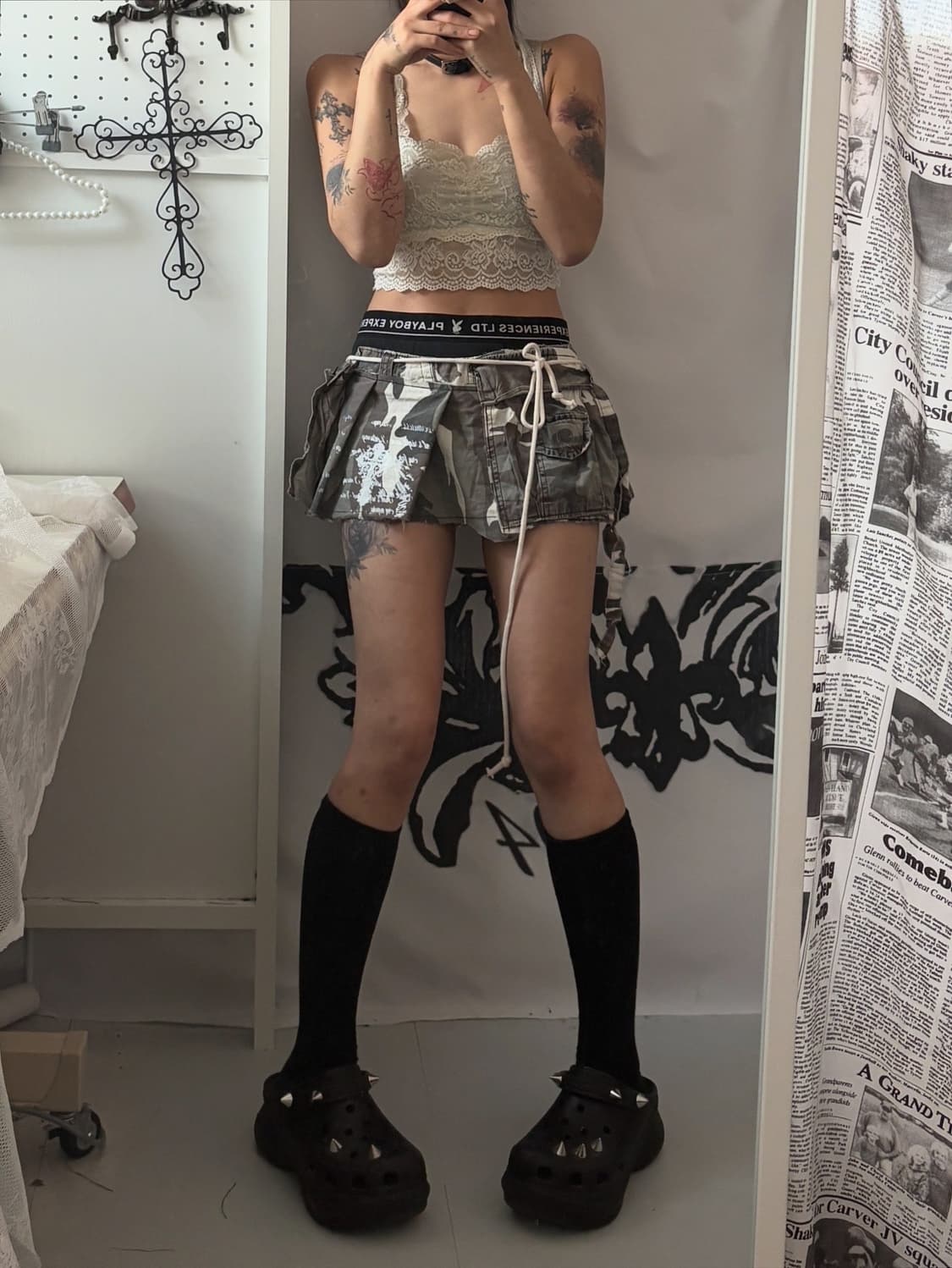 • camouflage pleats cargo skirt 상품이미지7