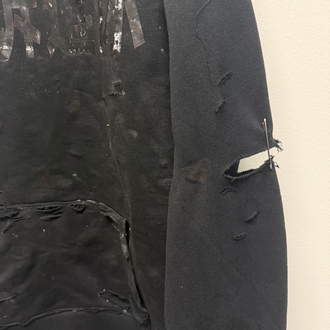 이지 중국 머천 디스트로이드 왁스코팅 후드티 상품이미지4