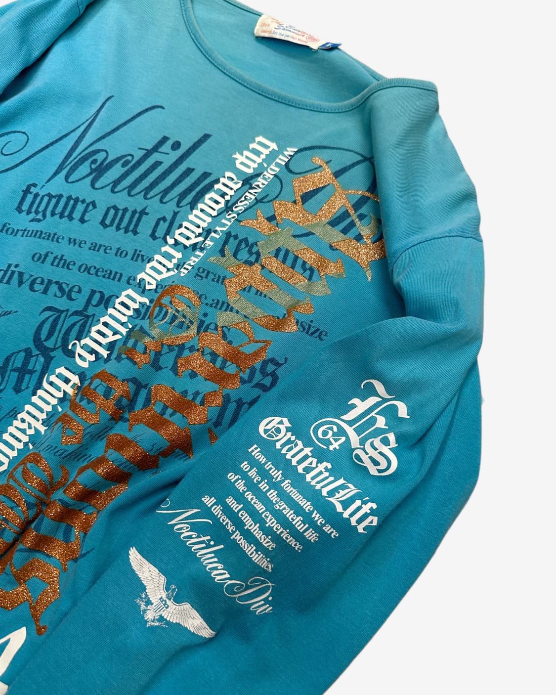 punk lettering blue t-shirt 상품이미지4