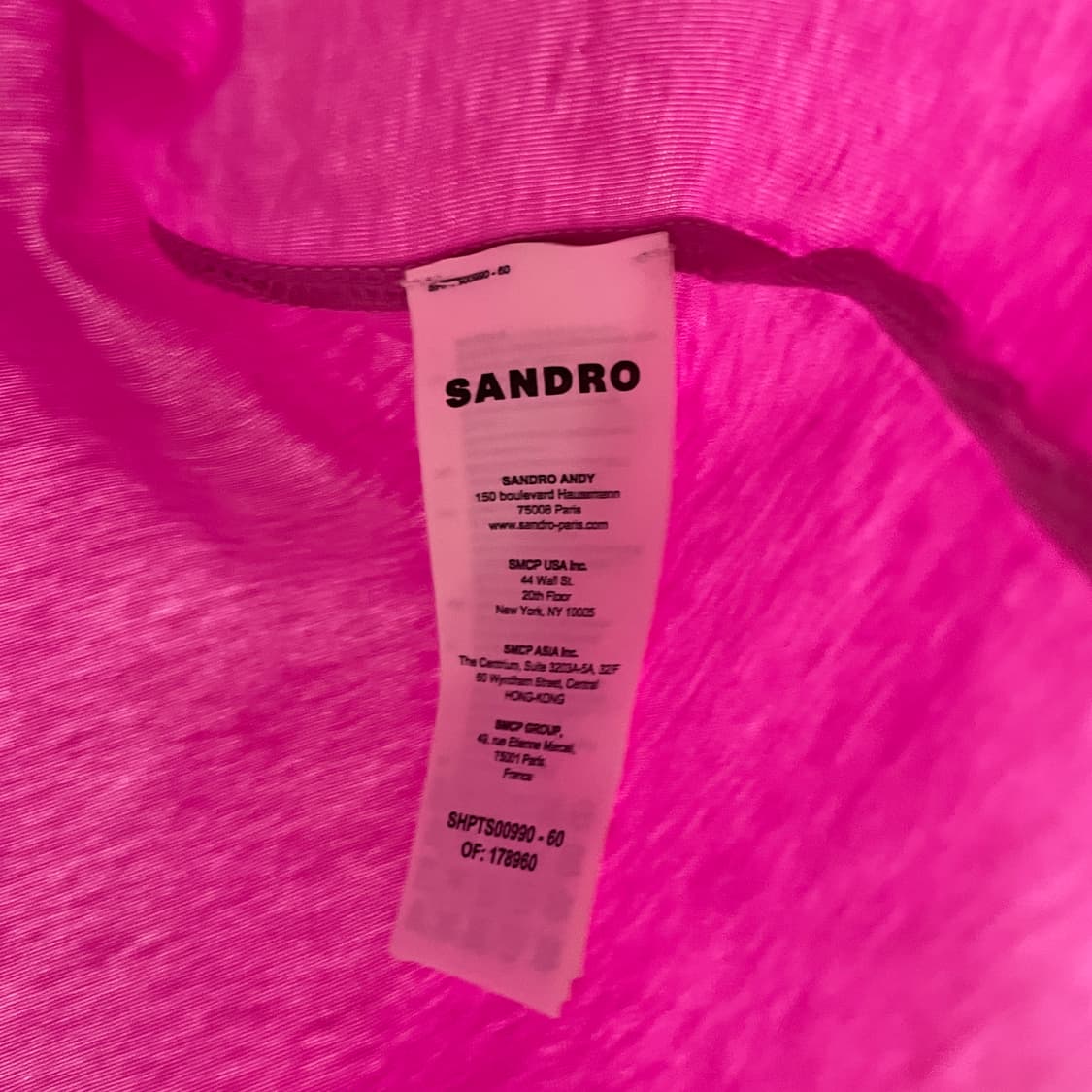 산드로 반팔 티셔츠 핑크 L(W) 상품이미지5