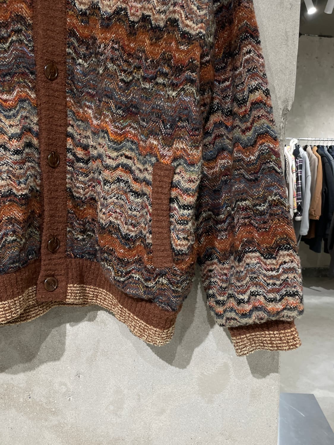 카페르도니 브라운 지그재그 폴라넥 버튼 울 자켓 상품이미지5