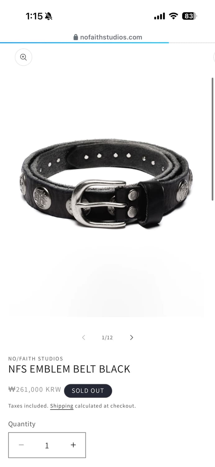 Nofaithstudios belts 상품이미지1