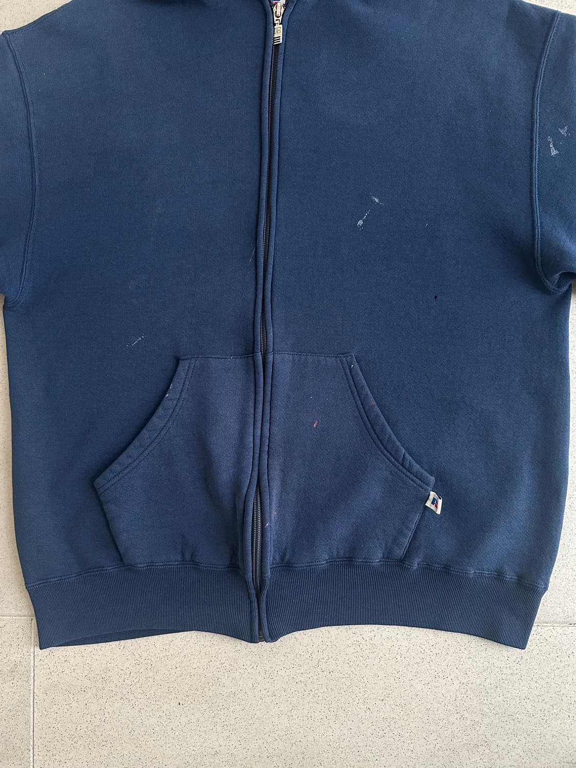 90s 빈티지 러셀 후드집업 네이비 L 페인팅 상품이미지3