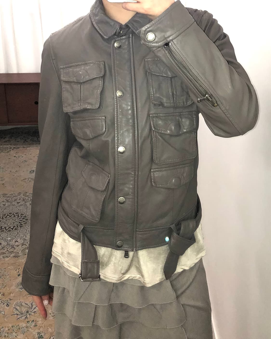 뮤트 브라운 양가죽 자켓 상품이미지2