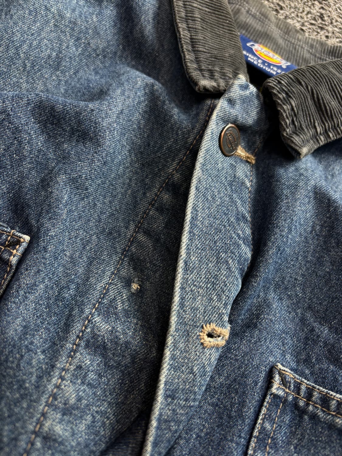 90s 디키즈 코듀로이 카라 데님 초어 워크 자켓 3056 상품이미지3