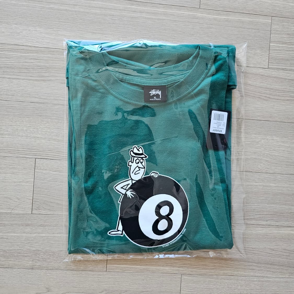 US XL 스투시 8 BALL 에잇볼 반팔 티셔츠 반팔티 다크그린 1회착 상품이미지7