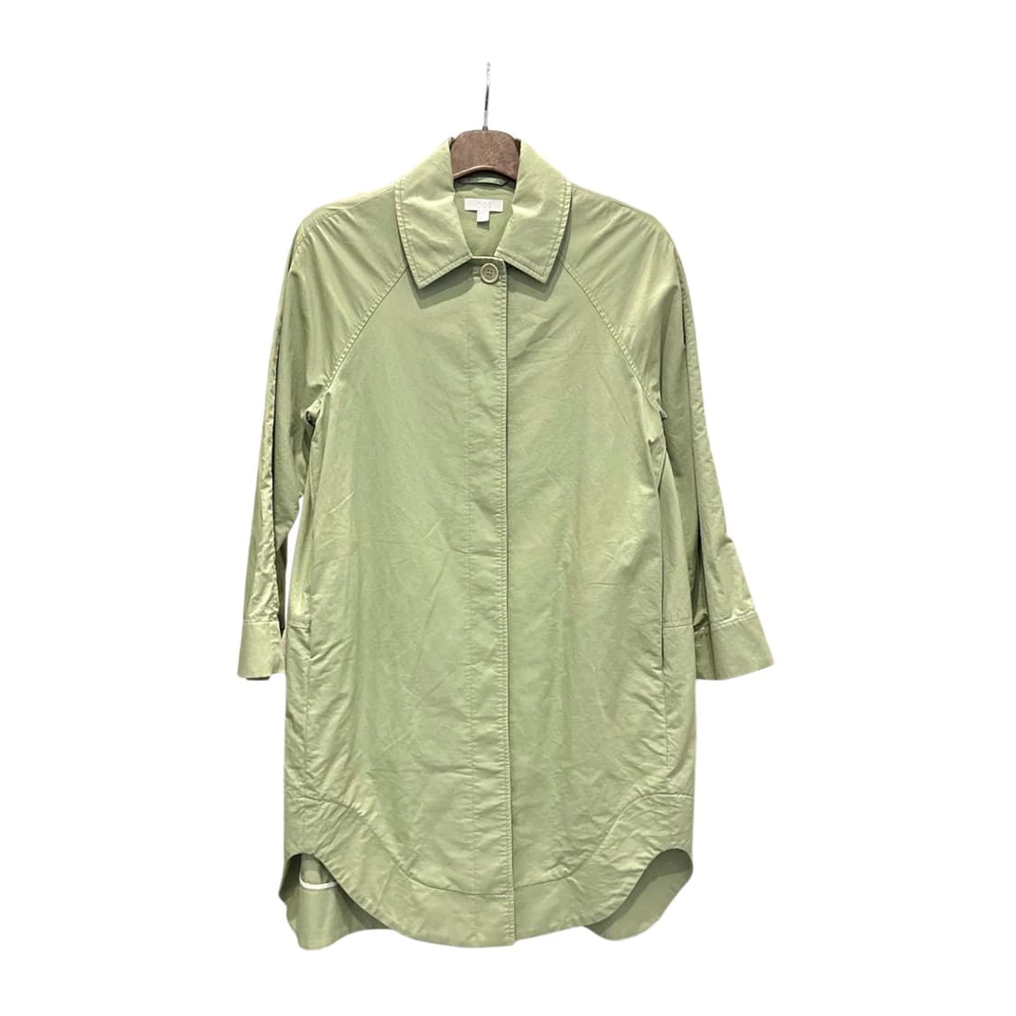 코스 카라넥 트렌치코트 레글런 히든버튼 투포켓 디테일 연그린 상품이미지1