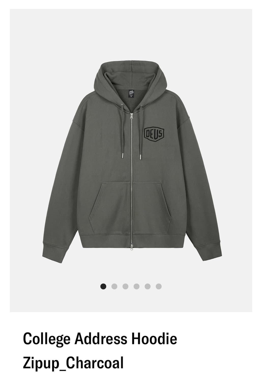 [XL] 데우스 후드집업 차콜 상품이미지1