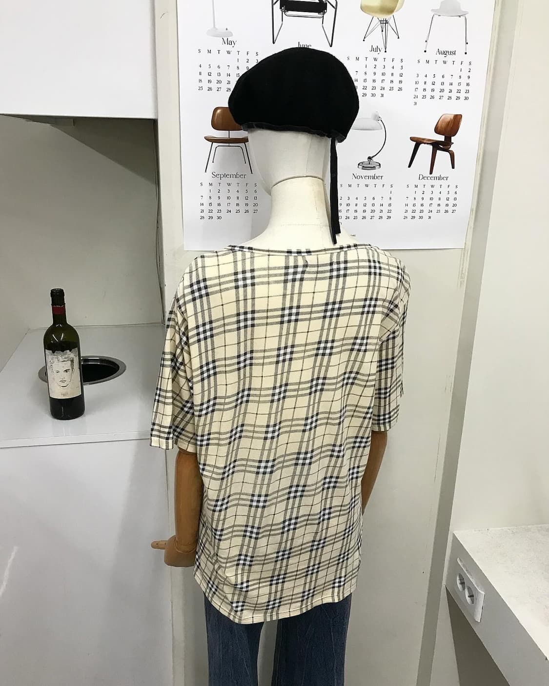 버버리 로고 노바체크 브이넥 반팔티 상품이미지4